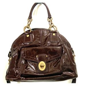 Coach brown patent leather handbag/crossbody